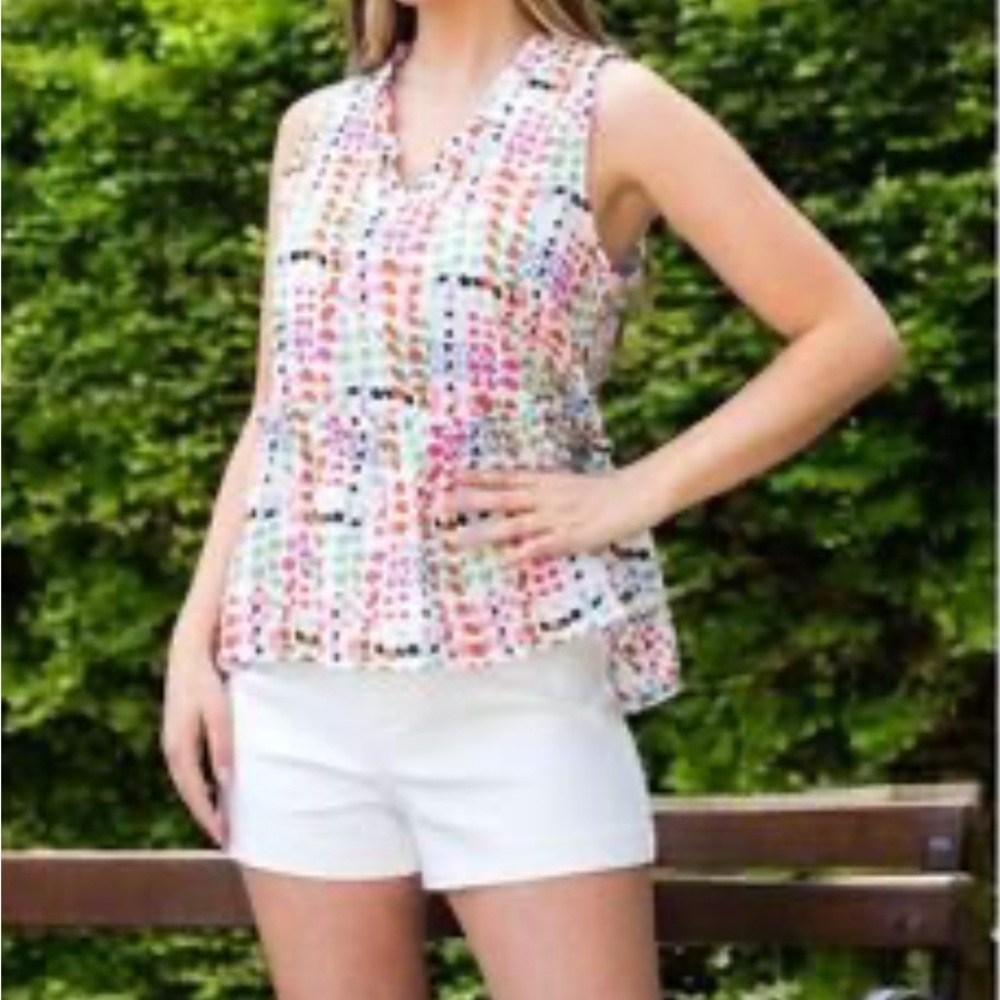 Anthropologie TMHL Sleeveless Peplum Dotted Tank in Multicolor Women’s Size S - Picture 3 of 10
